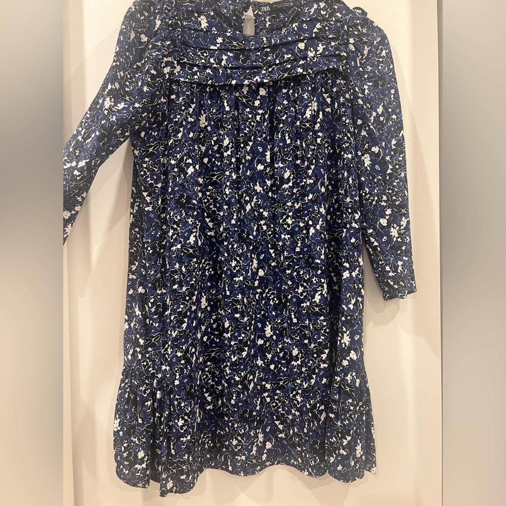 Floral Shift Dress navy and black